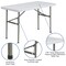 Flash Furniture 24 W, 48.25 L, 29 H, Metal, Plastic, Plastic: Polyethylene Top, Granite White 5-DAD-YCZ-122-2-GG - alternate 8